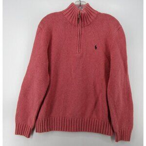 Ralph Lauren Polo Sweater Medium 1/4 Zip Pullover Pony Chunky Knit